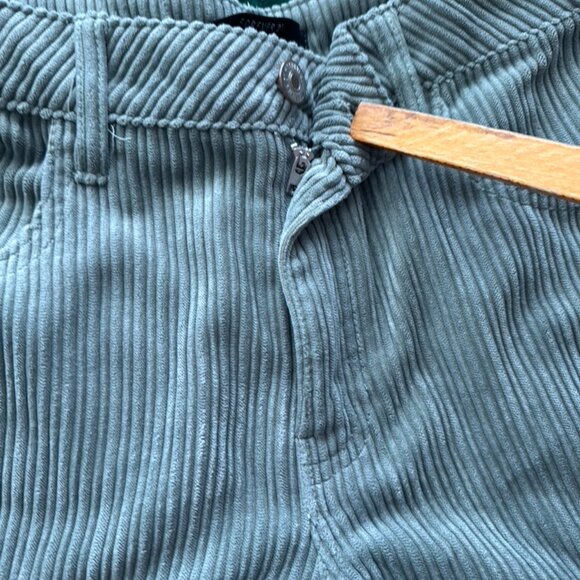 Corduroy Wide Leg Retro High Rise Foreve 21 Pants Womens Small Green Pockets y2k - Picture 11 of 13